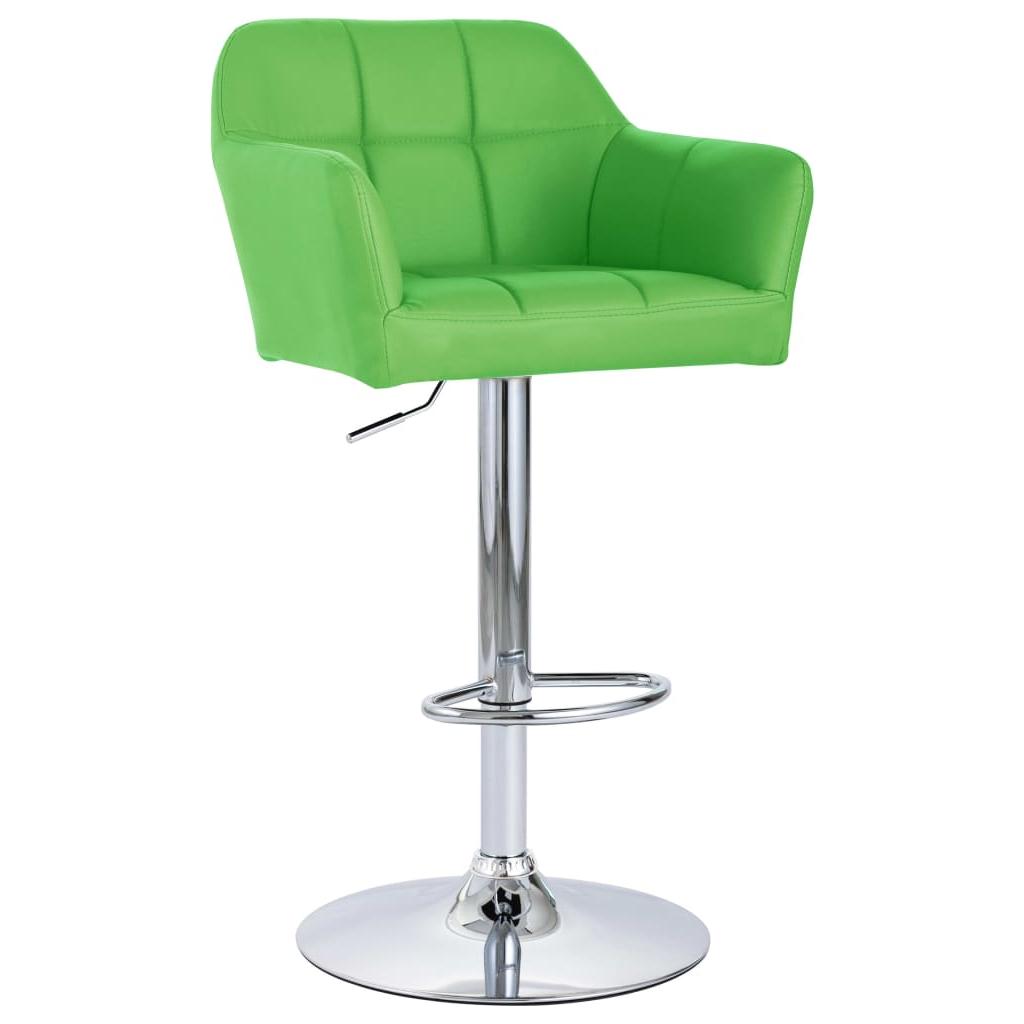 Baro kėdės su porankiais, 2vnt., žalios spalvos, dirbtinė oda