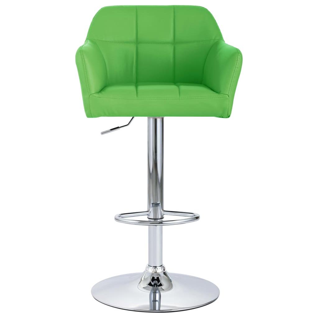 Baro kėdės su porankiais, 2vnt., žalios spalvos, dirbtinė oda