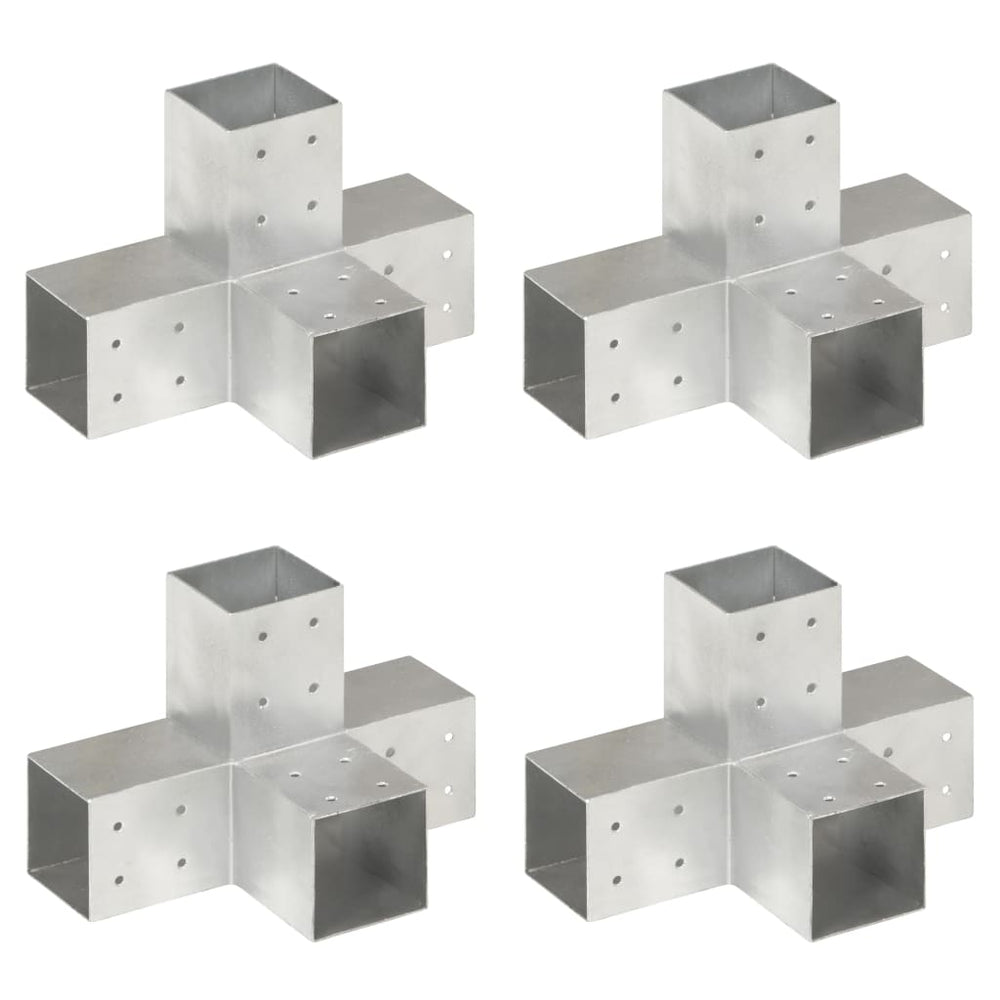 Stulpų sujungimai, 4vnt., 81x81mm, metalas, X formos