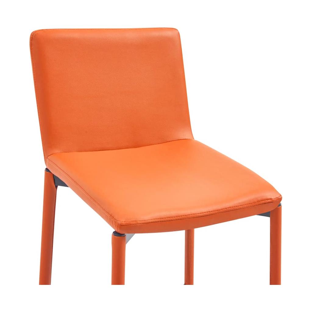 Baro baldų komplektas, 5 dalių, oranžinis, dirbtinė oda