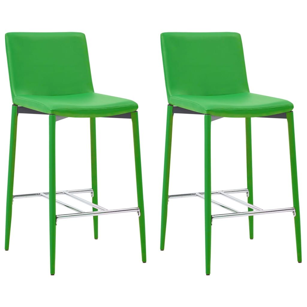 Baro baldų komplektas, 5 dalių, žalios spalvos, dirbtinė oda