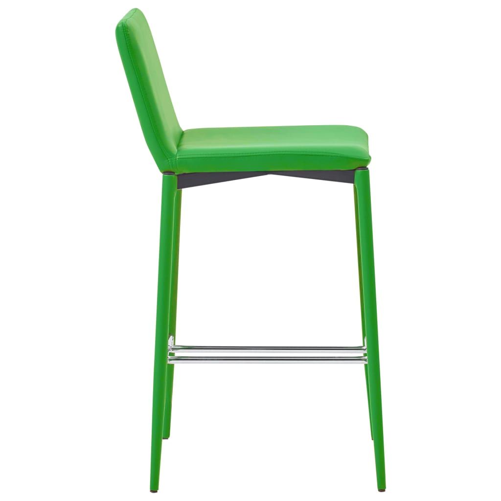 Baro baldų komplektas, 5 dalių, žalios spalvos, dirbtinė oda