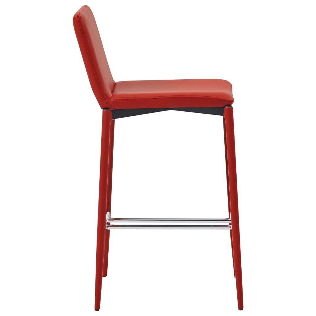 Baro baldų komplektas, 3 dalių, raudonos spalvos, dirbtinė oda