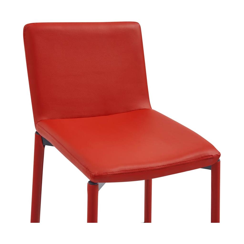 Baro baldų komplektas, 5 dalių, raudonos spalvos, dirbtinė oda
