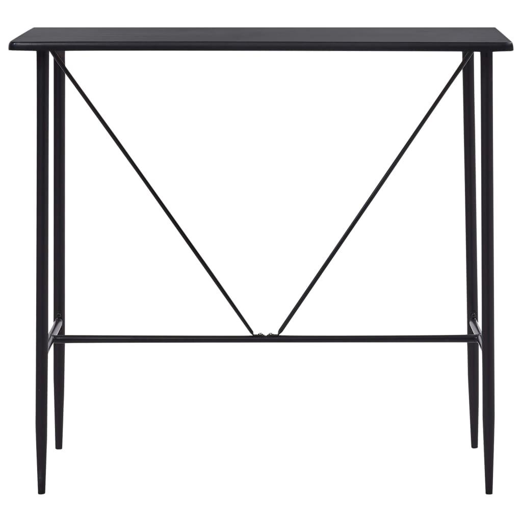 Baro baldų komplektas, 5 dalių, juodos spalvos, plastikas