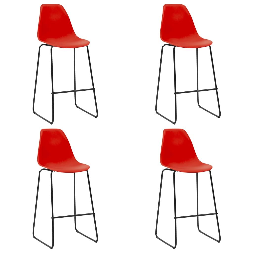 Baro baldų komplektas, 5 dalių, raudonos spalvos, plastikas