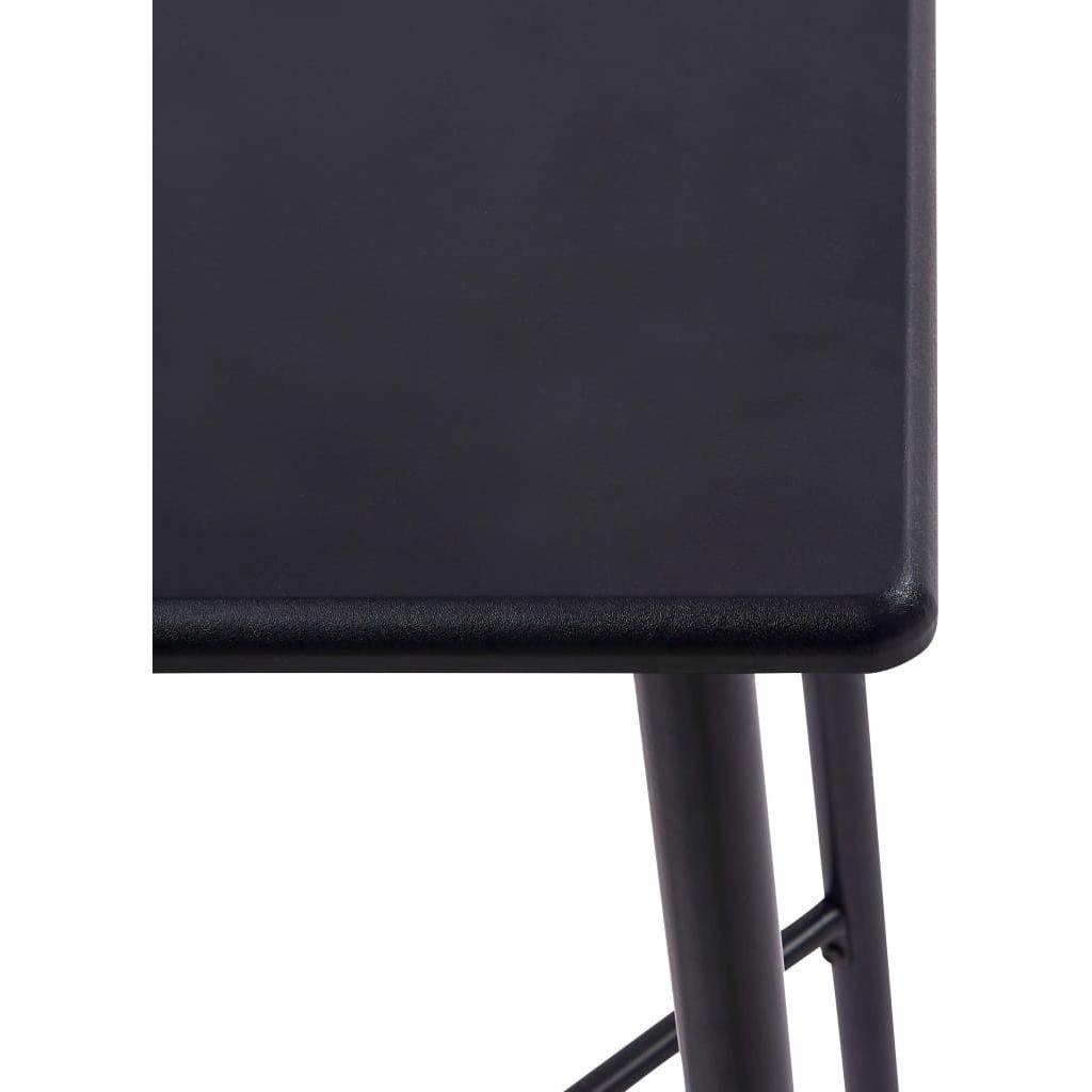 Baro baldų komplektas, 3 dalių, juodos spalvos, dirbtinė oda