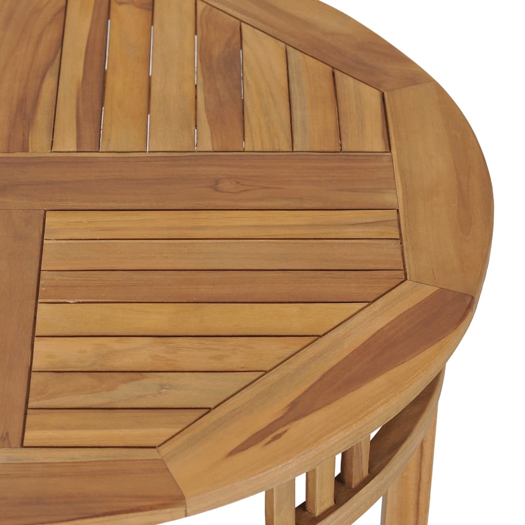 Valgomojo stalas, tikmedžio medienos masyvas, 80cm skersmens