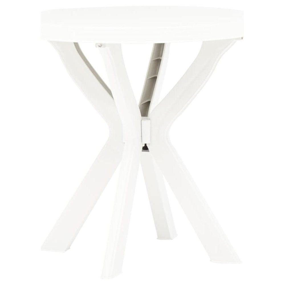 Bistro staliukas, baltos spalvos, plastikas, 70cm skersmens