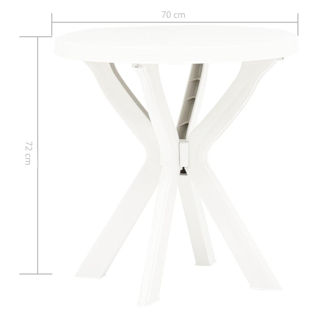 Bistro staliukas, baltos spalvos, plastikas, 70cm skersmens