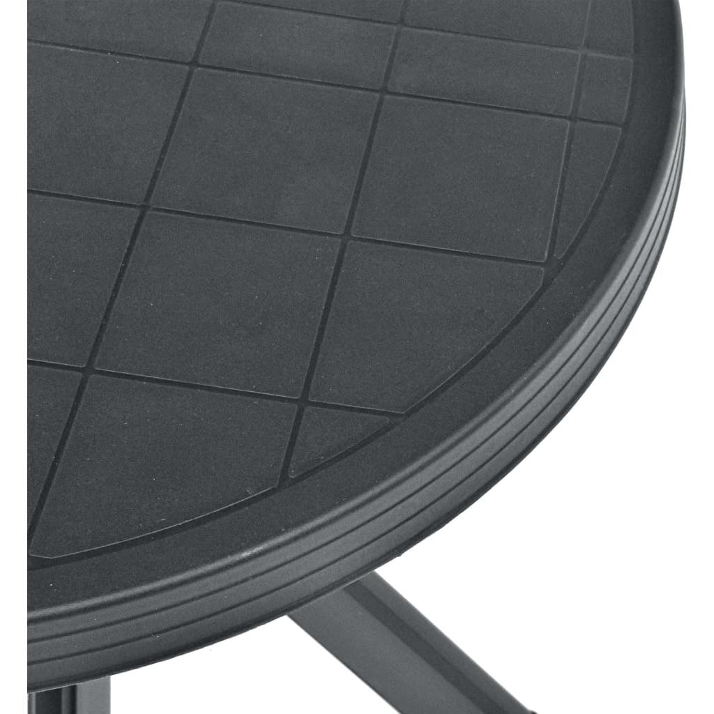 Bistro staliukas, antracito spalvos, plastikas, 70cm skersmens