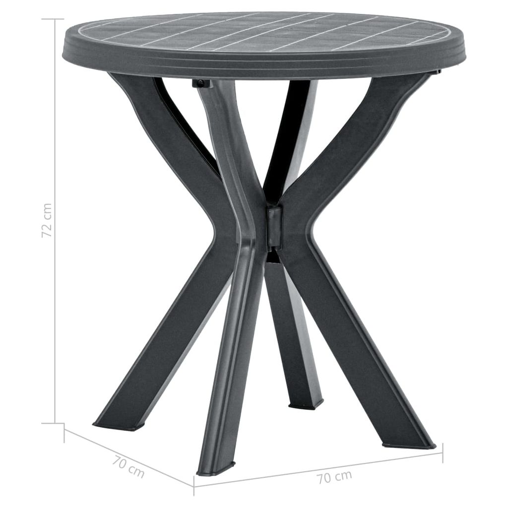 Bistro staliukas, antracito spalvos, plastikas, 70cm skersmens