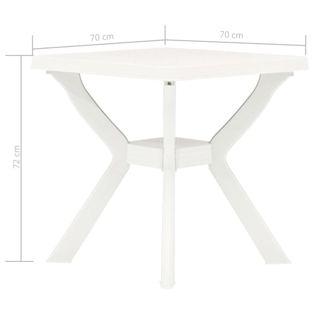 Bistro staliukas, baltos spalvos, 70x70x72cm, plastikas