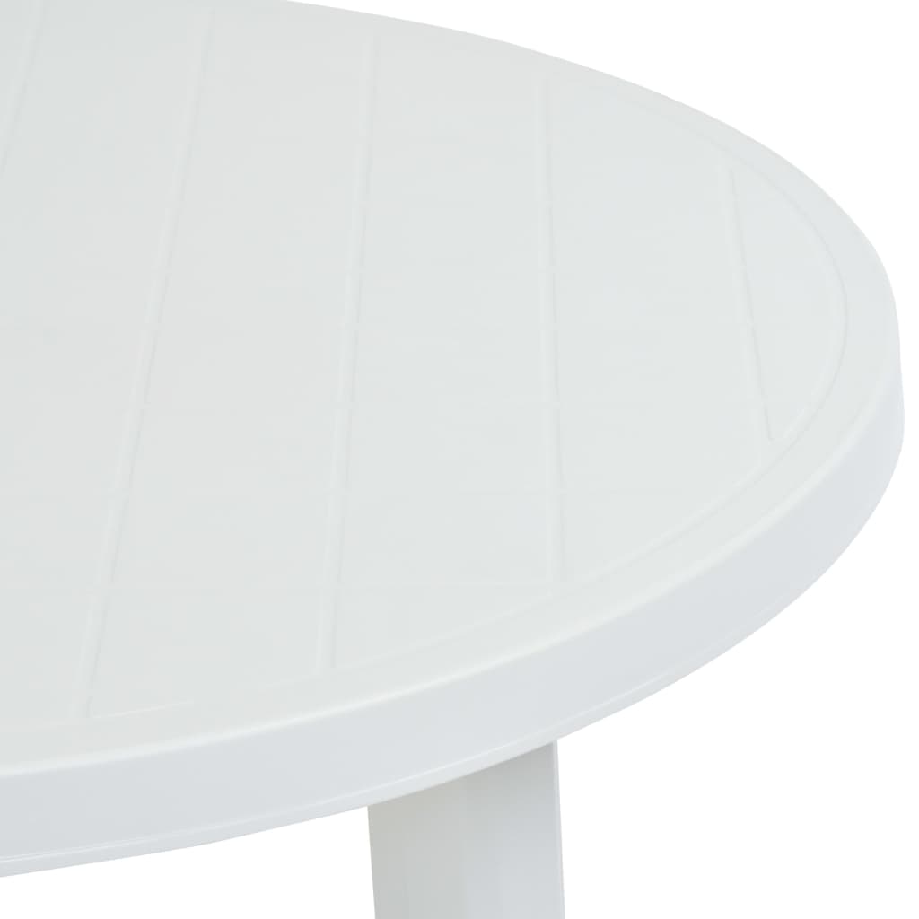 Sodo stalas, baltos spalvos, 89cm, plastikas