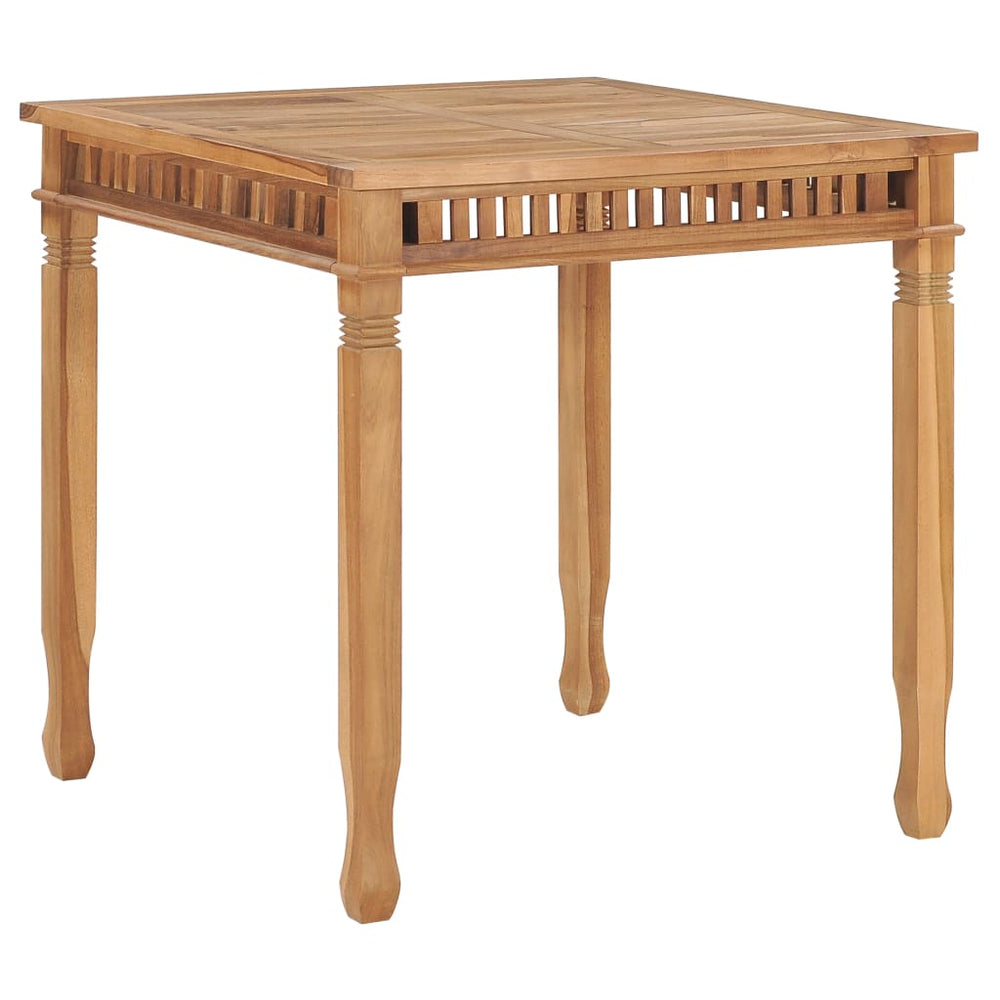 Sodo valgomojo stalas, 80x80x80cm, tikmedžio medienos masyvas