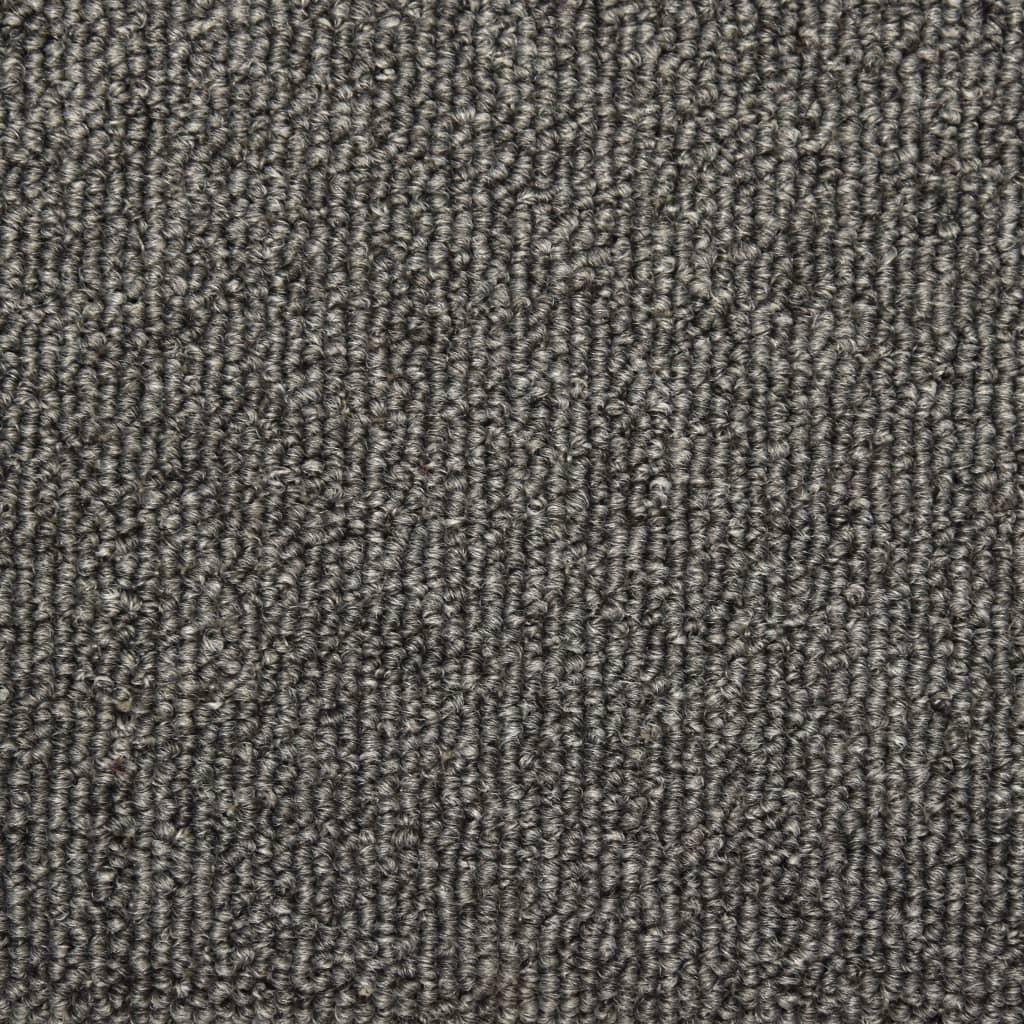 Laiptų kilimėliai, 15vnt., tamsiai pilkos spalvos, 65x25cm