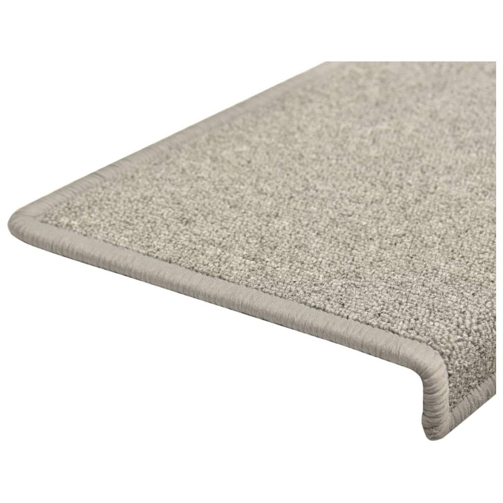 Laiptų kilimėliai, 15vnt., šviesiai pilkos spalvos, 65x25cm