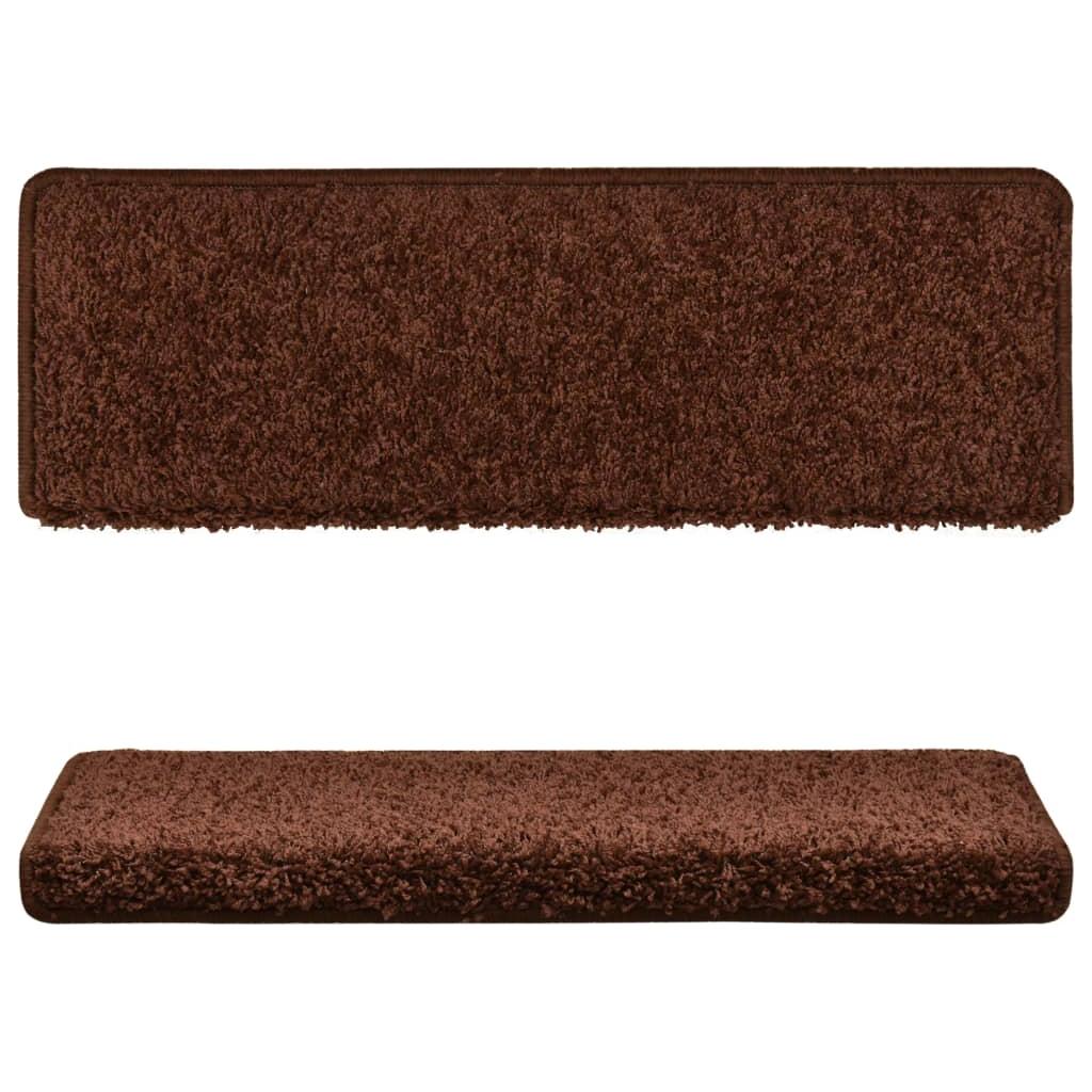 Laiptų kilimėliai, 15vnt., rudos spalvos, 65x25cm