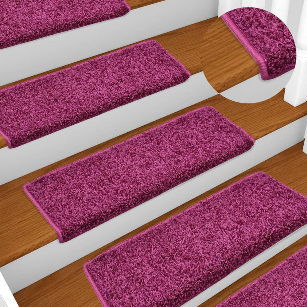 Laiptų kilimėliai, 15vnt., violetinės spalvos, 65x25cm