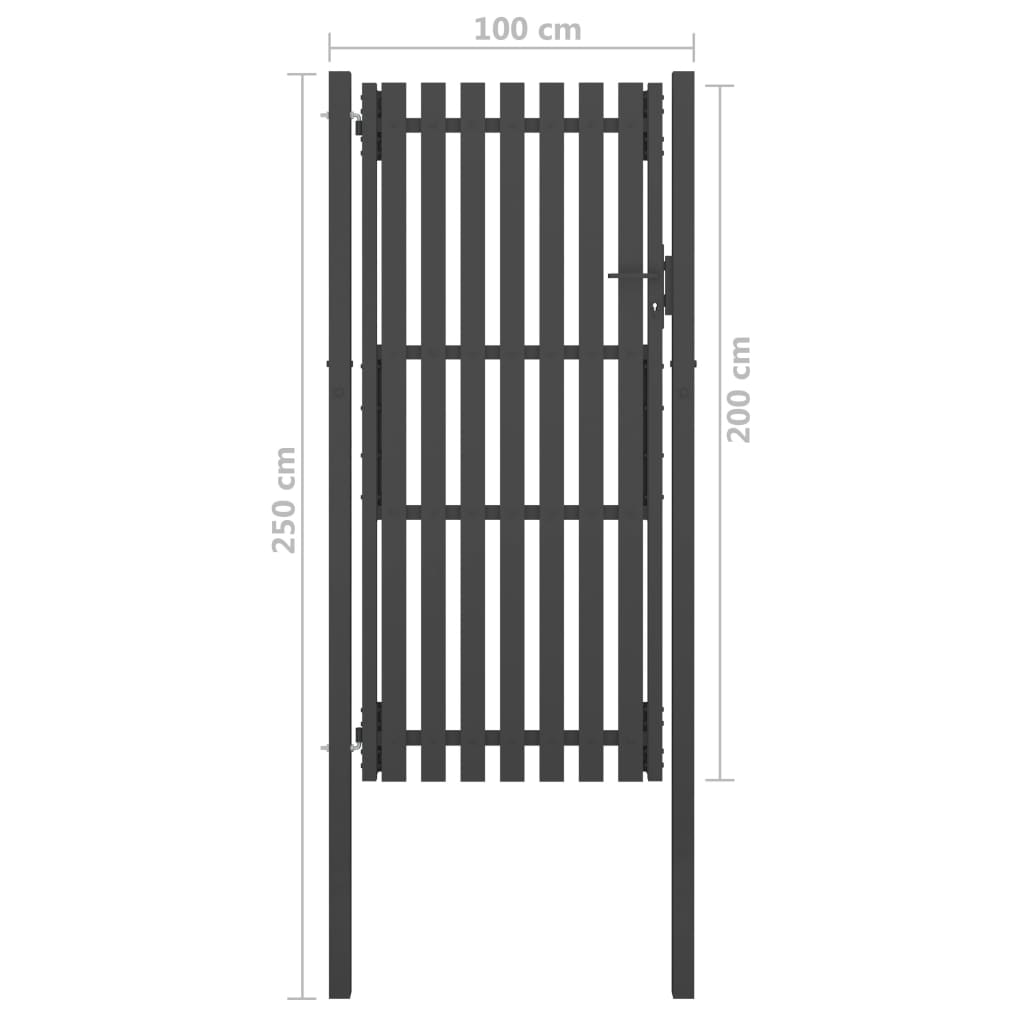 Sodo vartai, antracito spalvos, 1x2,5m, plienas