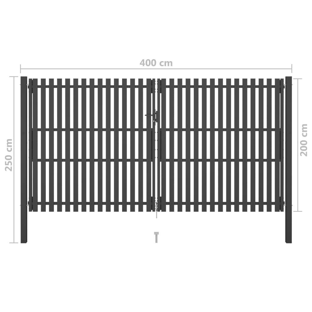 Sodo vartai, antracito spalvos, 4x2,5m, plienas