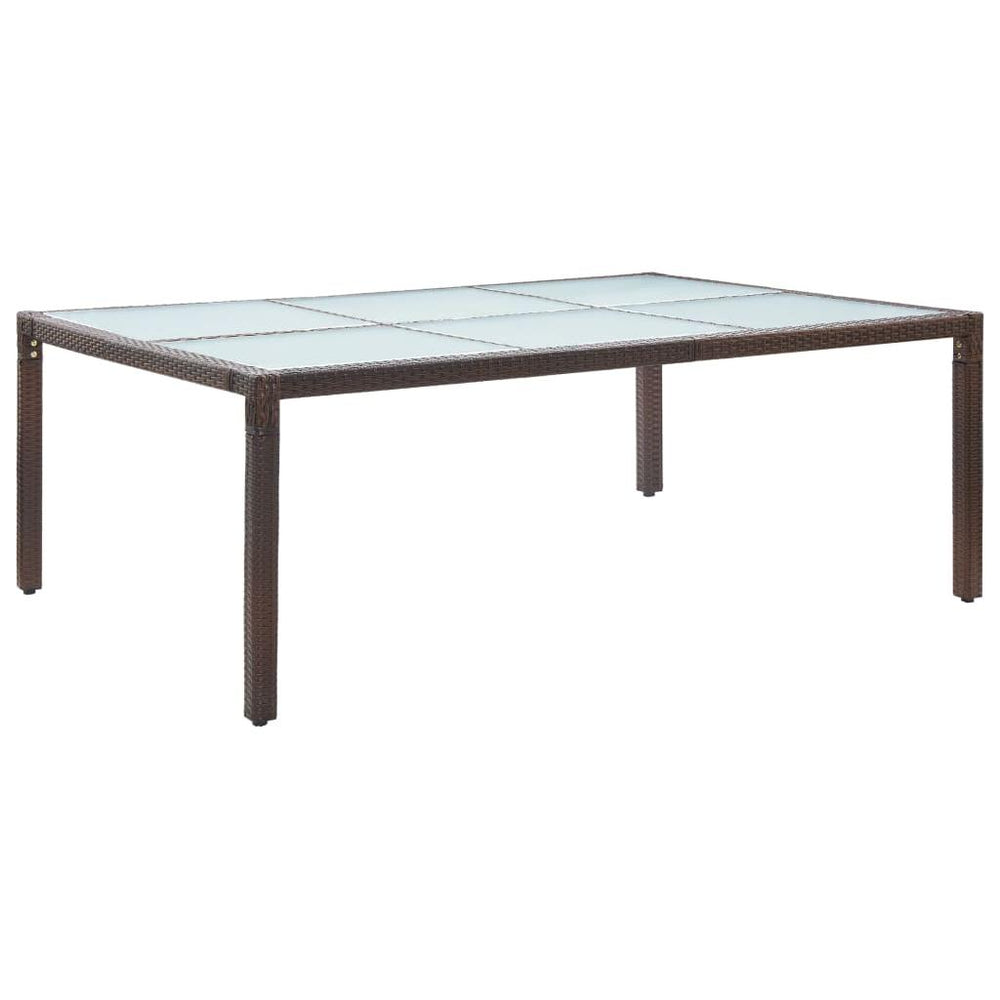 Lauko valgomojo stalas, rudas, 200x150x74cm, poliratanas