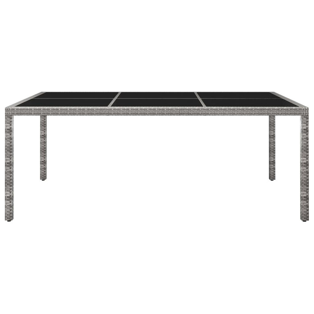 Lauko valgomojo stalas, pilkas, 200x150x74cm, poliratanas