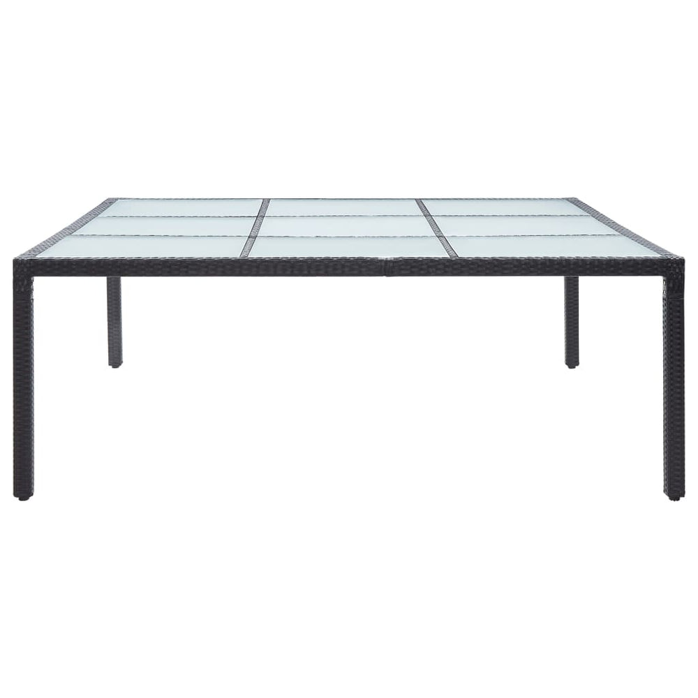 Sodo valgomojo stalas, juodas, 200x200x74cm, poliratanas