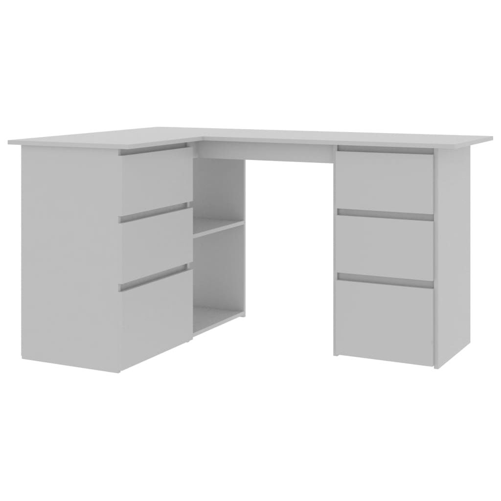 Kampinis rašomasis stalas, pilkos spalvos, 145x100x76cm, MDP