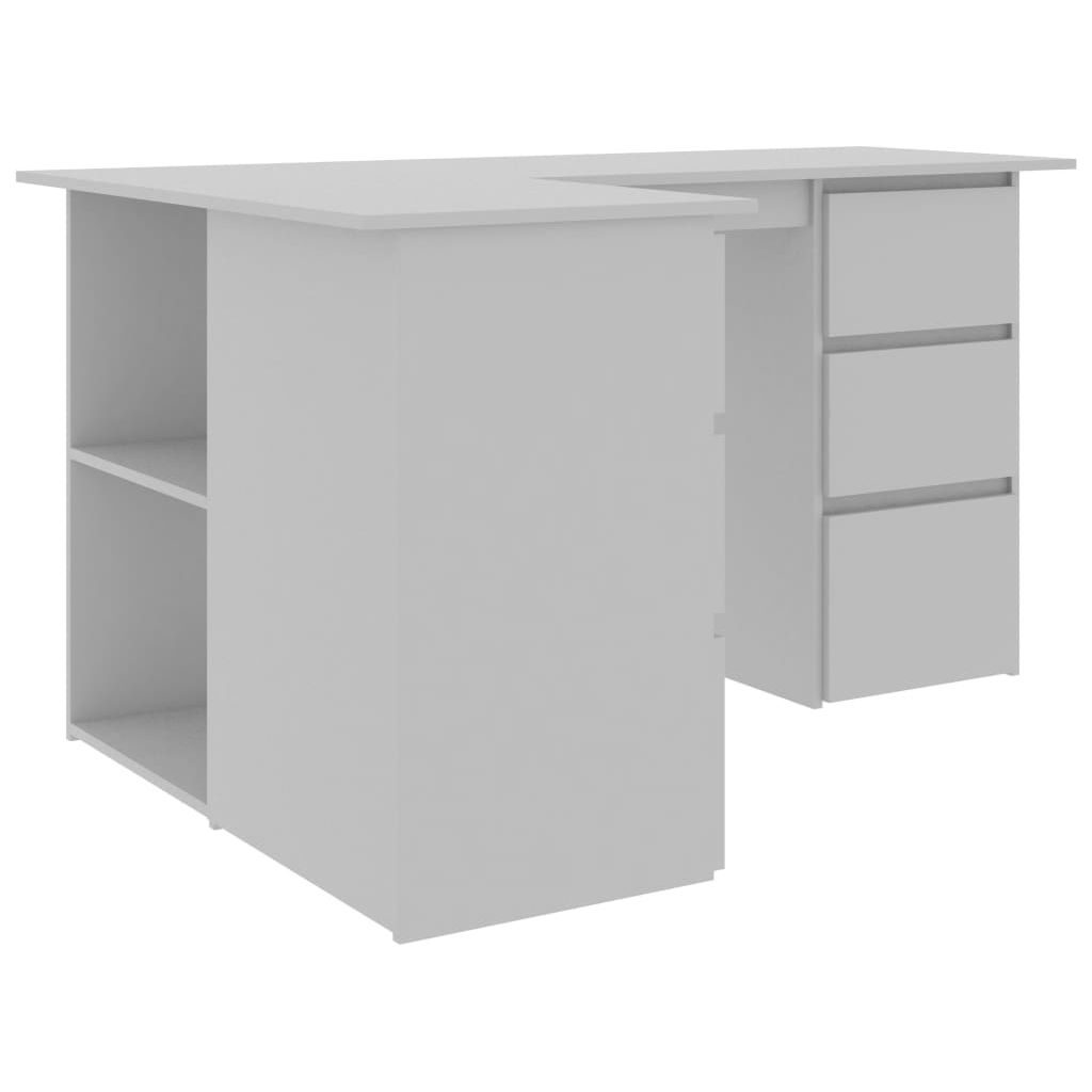 Kampinis rašomasis stalas, pilkos spalvos, 145x100x76cm, MDP