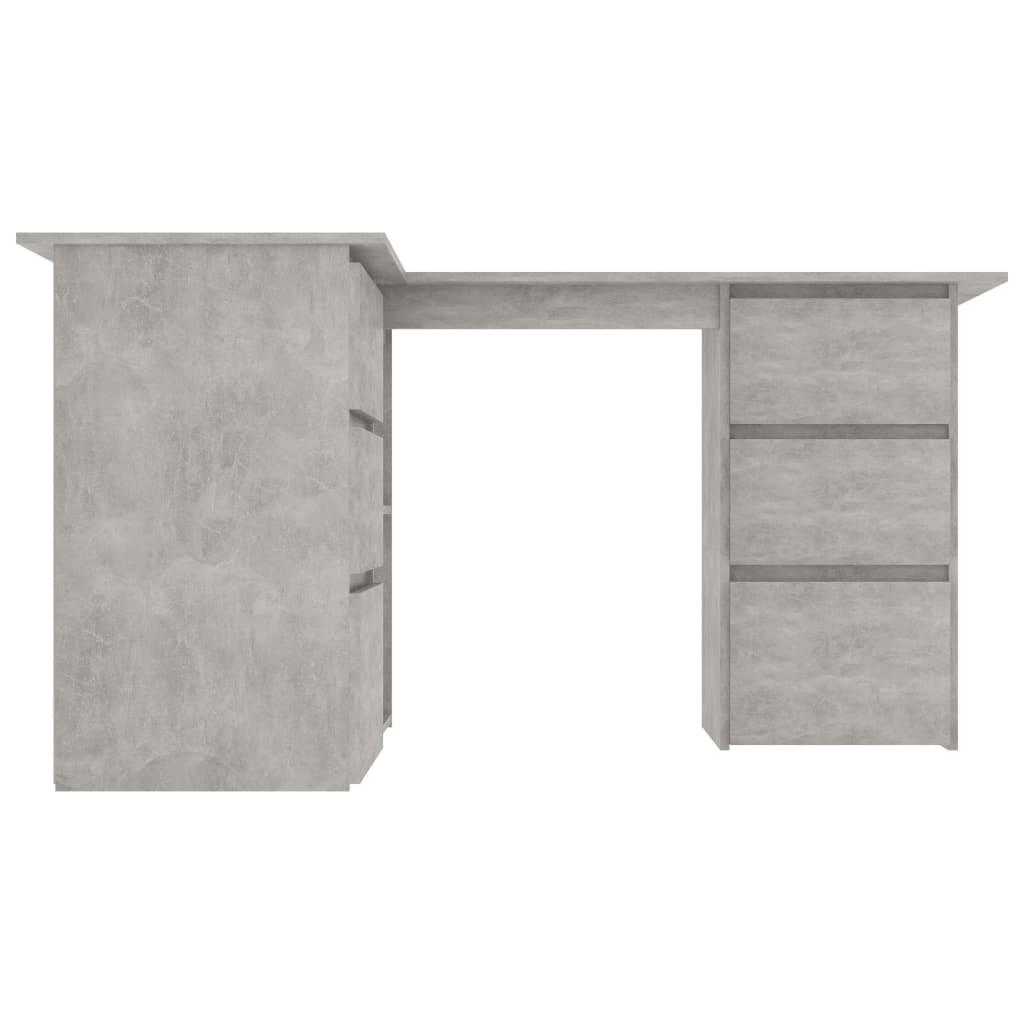 Kampinis rašomasis stalas, betono pilkas, 145x100x76cm, MDP