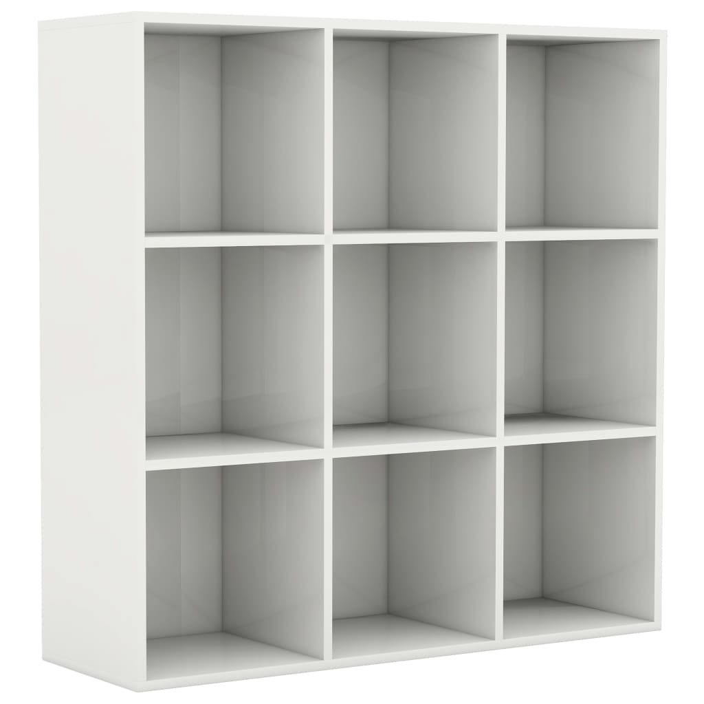Spintelė knygoms, baltos spalvos, 98x30x98cm, MDP, ypač blizgi