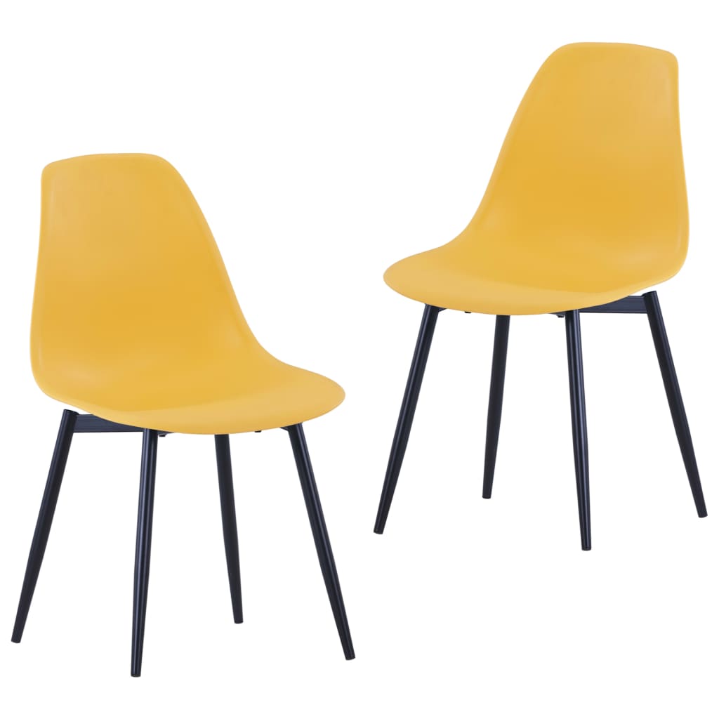 Valgomojo kėdės, 2vnt., geltonos spalvos, PP