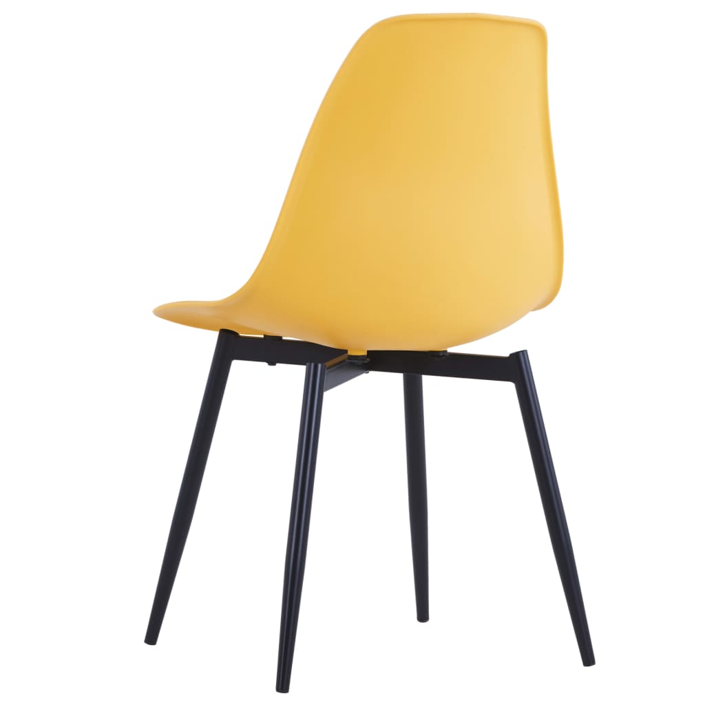 Valgomojo kėdės, 2vnt., geltonos spalvos, PP