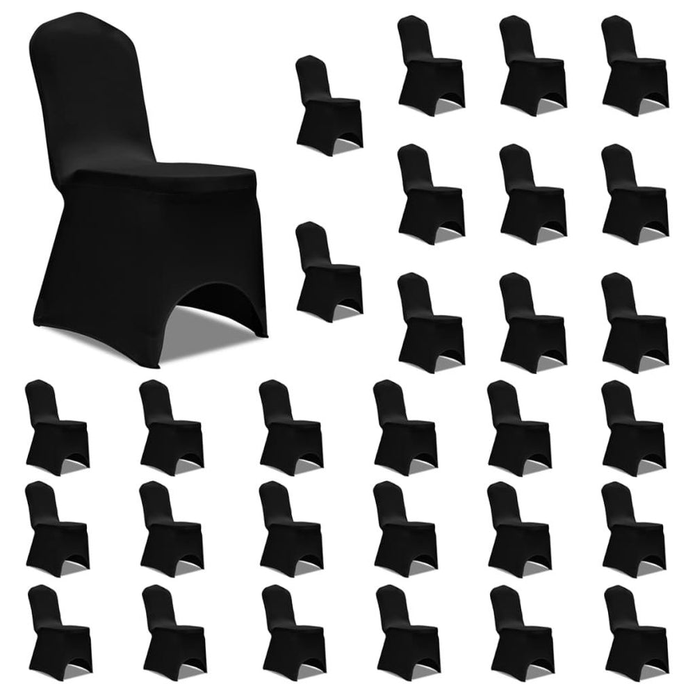 Kėdžių užvalkalai, 30vnt., juodos spalvos, įtempiami (5x241198)