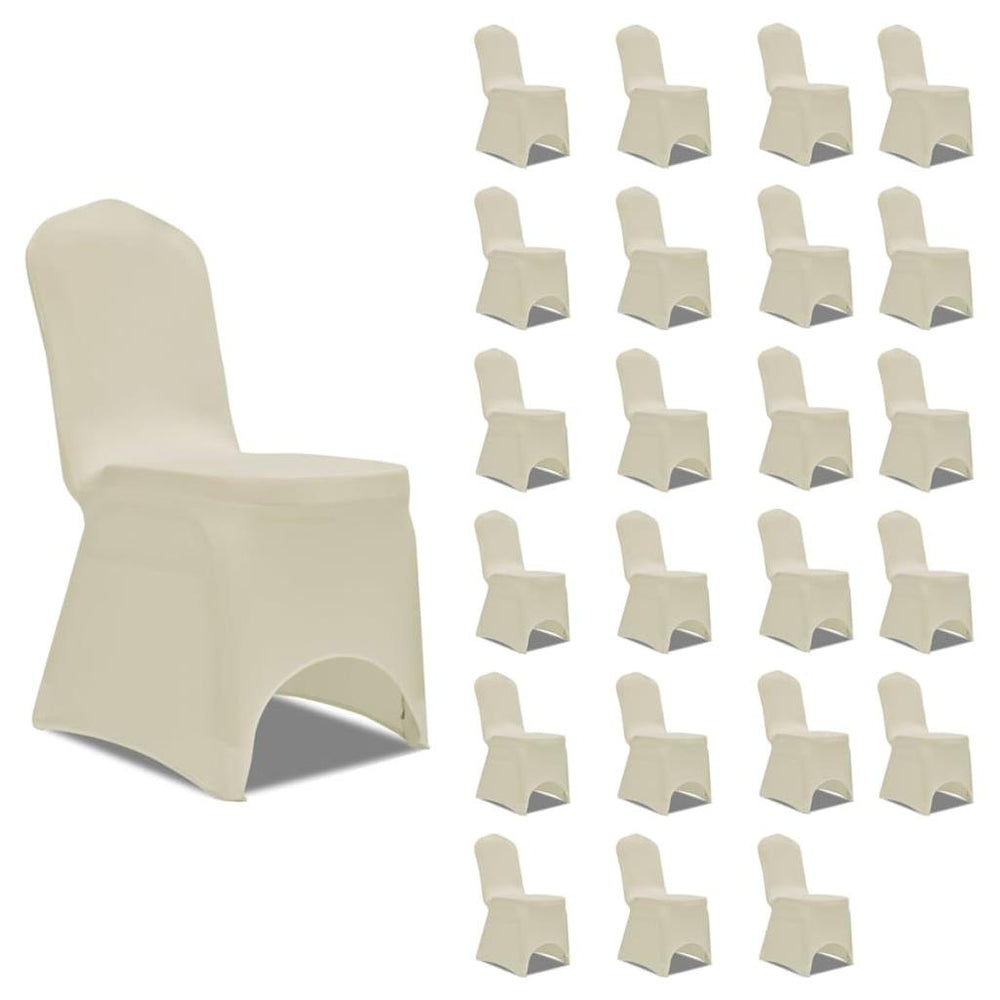 Kėdžių užvalkalai, 24vnt., kreminiai, įtempiami (4x241199)