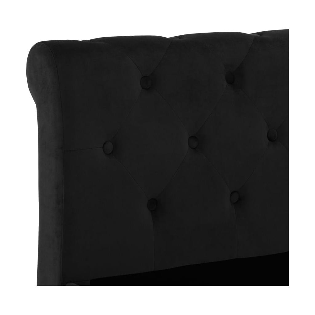 Lovos rėmas, juodos spalvos, 140x200cm, aksomas