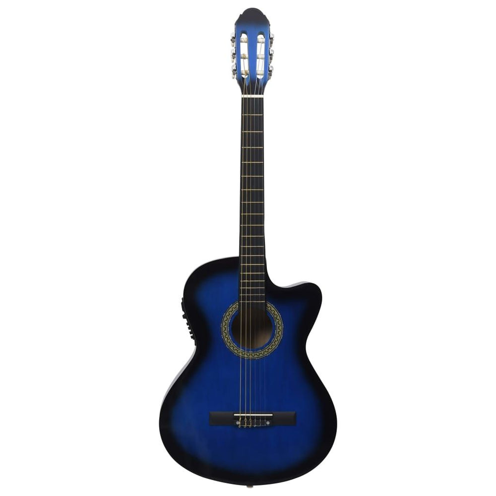 Akustinė gitara su ekvalaizeriu, mėlynos spalvos, 6 stygos