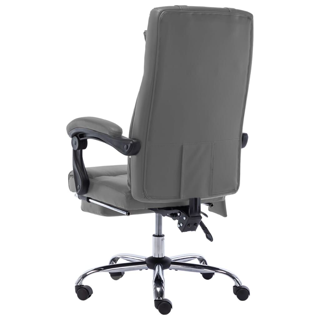 Masažinė biuro kėdė su pakoja, antracito spalvos, dirbtinė oda