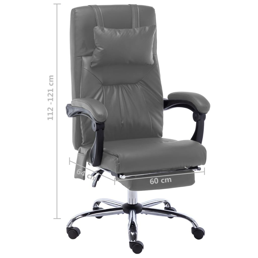 Masažinė biuro kėdė su pakoja, antracito spalvos, dirbtinė oda