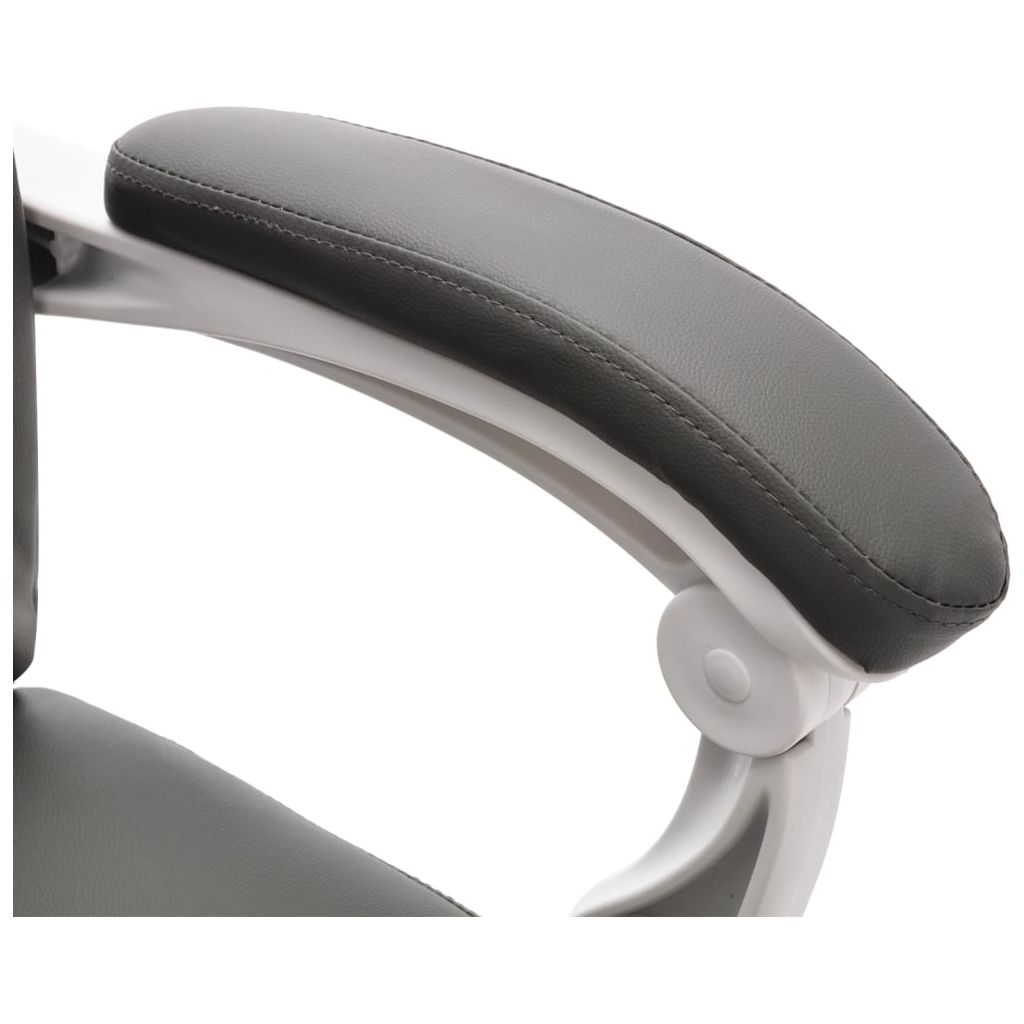 Masažinė biuro kėdė, pilkos spalvos, dirbtinė oda