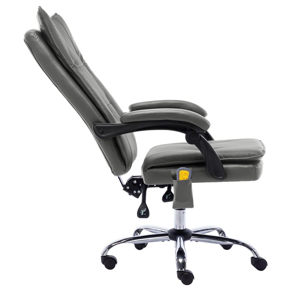 Masažinė biuro kėdė, antracito spalvos, dirbtinė oda