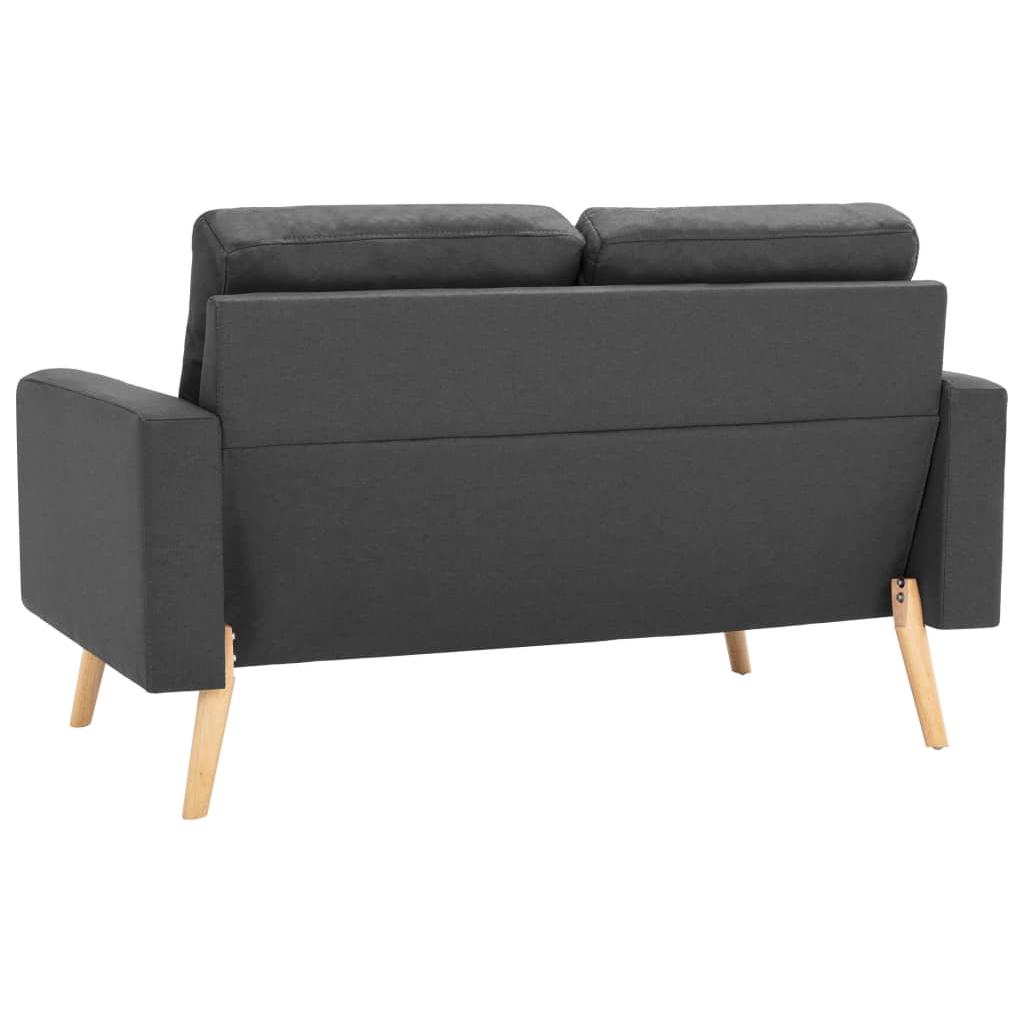 Dvivietė sofa, tamsiai pilkos spalvos, audinys