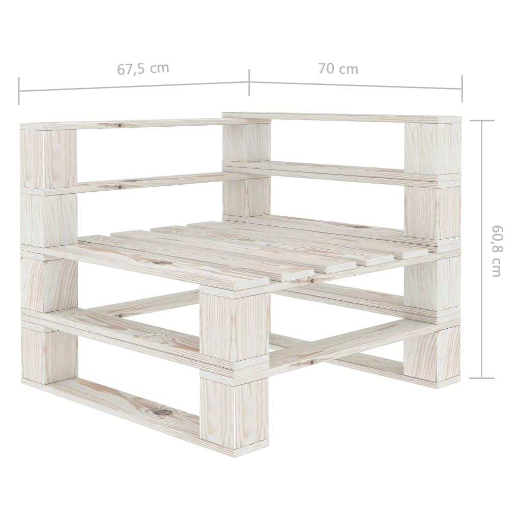 Dvivietė sodo sofa iš palečių, balta, mediena (2x49333)