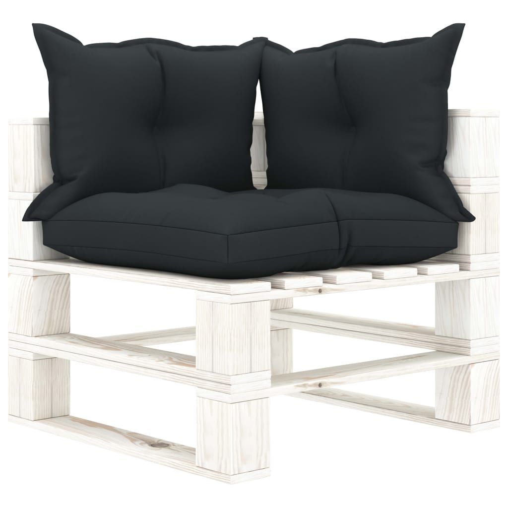 Dvivietė sodo sofa iš palečių su antracito pagalvėmis, mediena