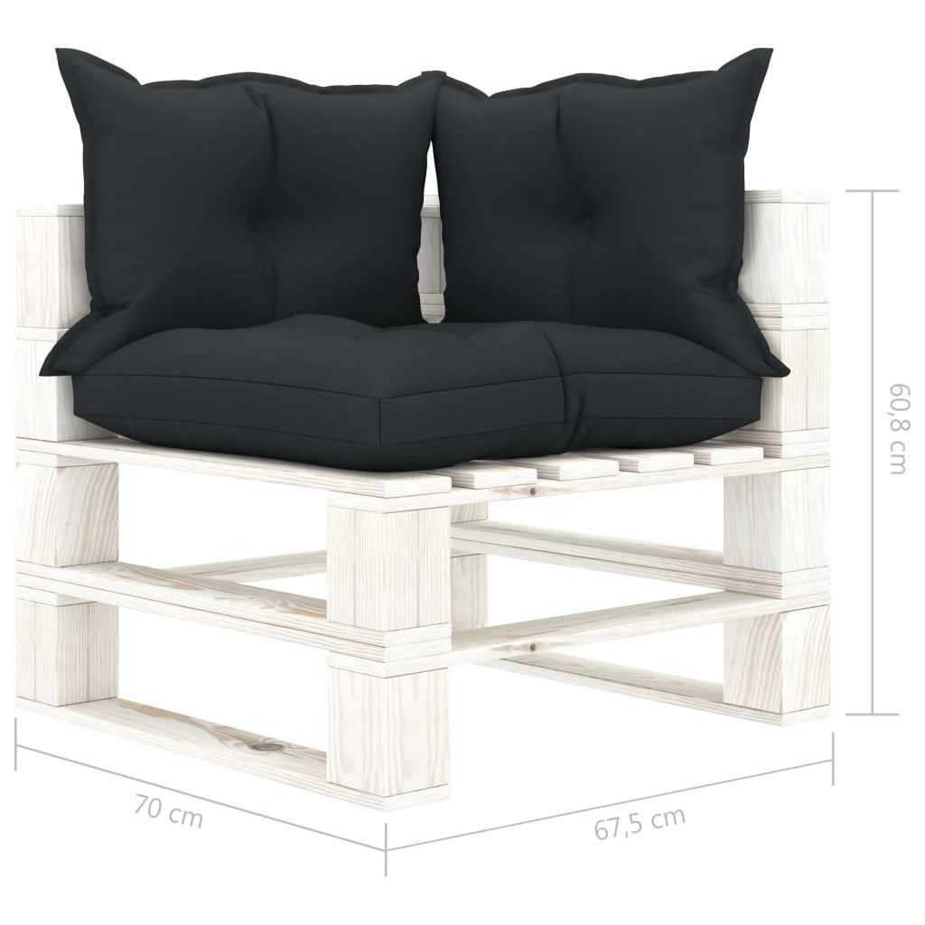 Dvivietė sodo sofa iš palečių su antracito pagalvėmis, mediena