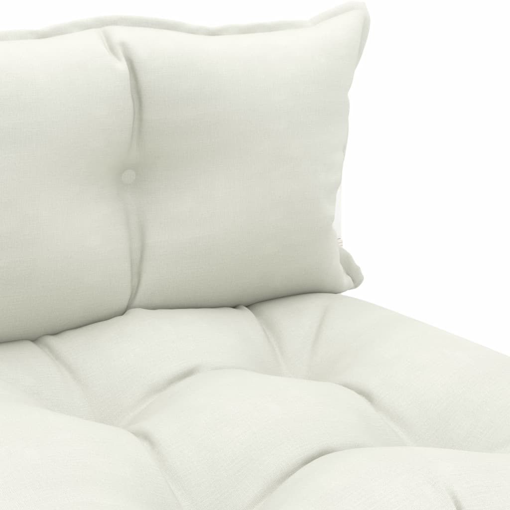 Vidurinė sodo sofa iš palečių su smėlio pagalvėmis, mediena