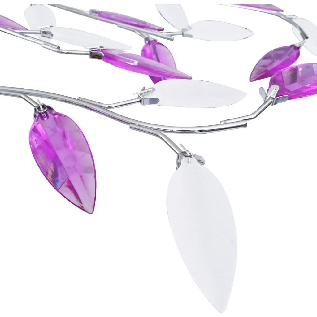 Lubinis šviestuvas su akrilinio kristalo lapeliais, violetinis