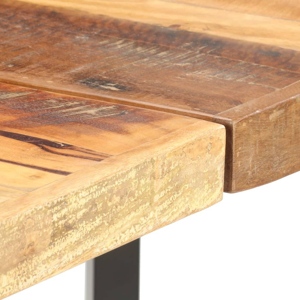 Baro baldų komplektas, 9 dalių, perdirbta mediena ir tikra oda