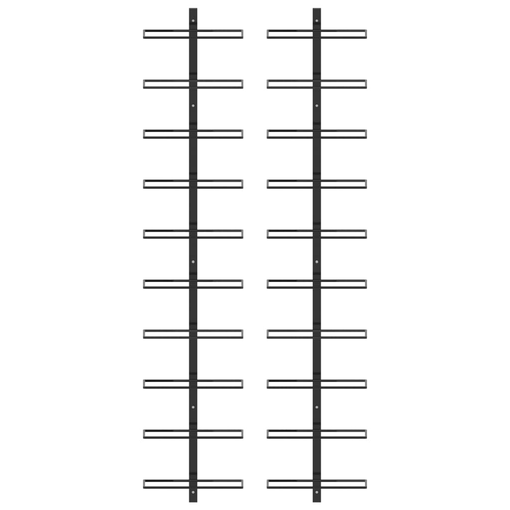 Prie sienos montuojami vyno laikikliai, 2vnt., juodi, metalas